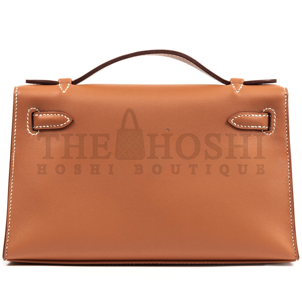 H**me5 GOLD SWIFT KELLY POCHETTE GOLD HARDWARE (22*14*7cm) Master Quality